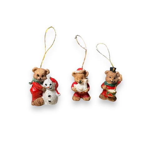 Set Of 12 Miniature Bear Christmas Ornaments, 1” - Picture 4 of 7