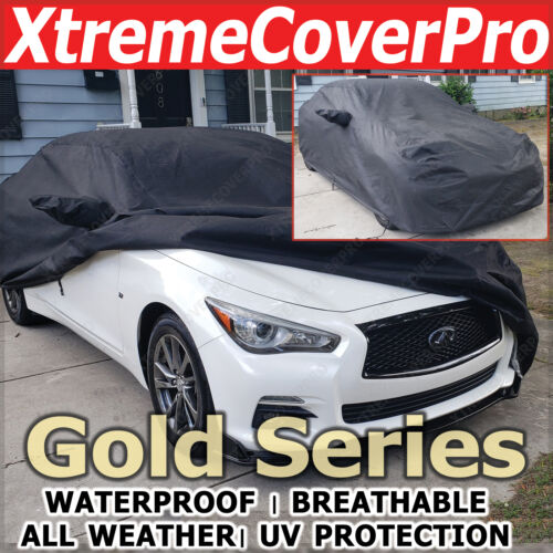 WATERPROOF CAR COVER W/MIRRORPOCKET BLACK for 2015 INFINITI Q40 - Picture 1 of 12