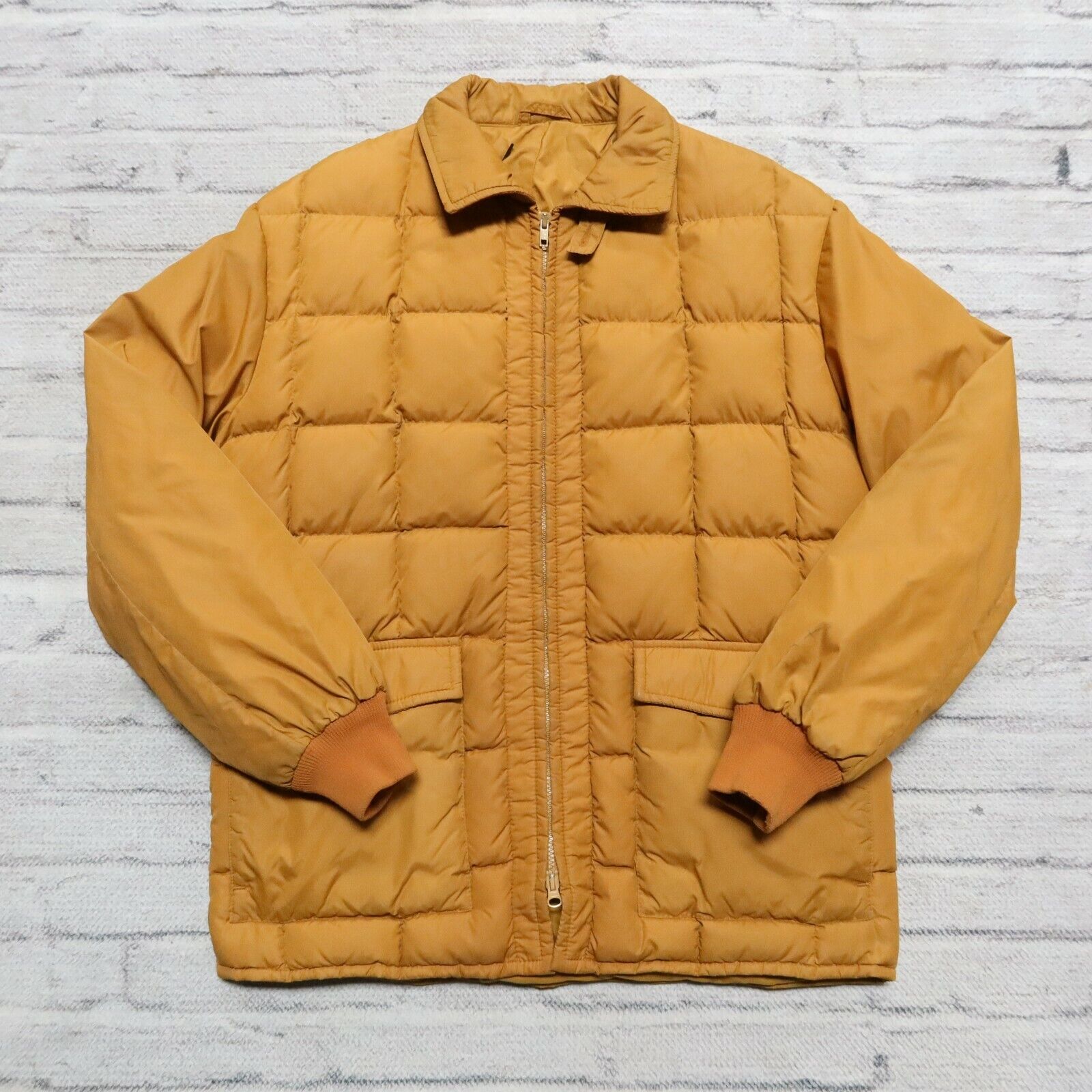 Vintage Eddie Bauer Quilted Down Jacket Size 42 Skyliner Goose Rising Sun  70s