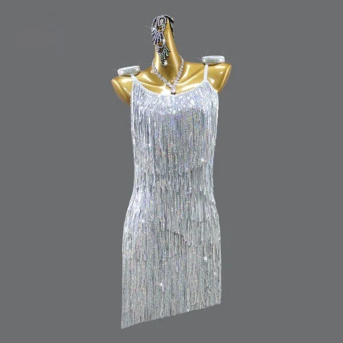 VETEMENTS Women Dance Dress Sexy Party Dancewear Competition Sports Clothes Stage Skirt