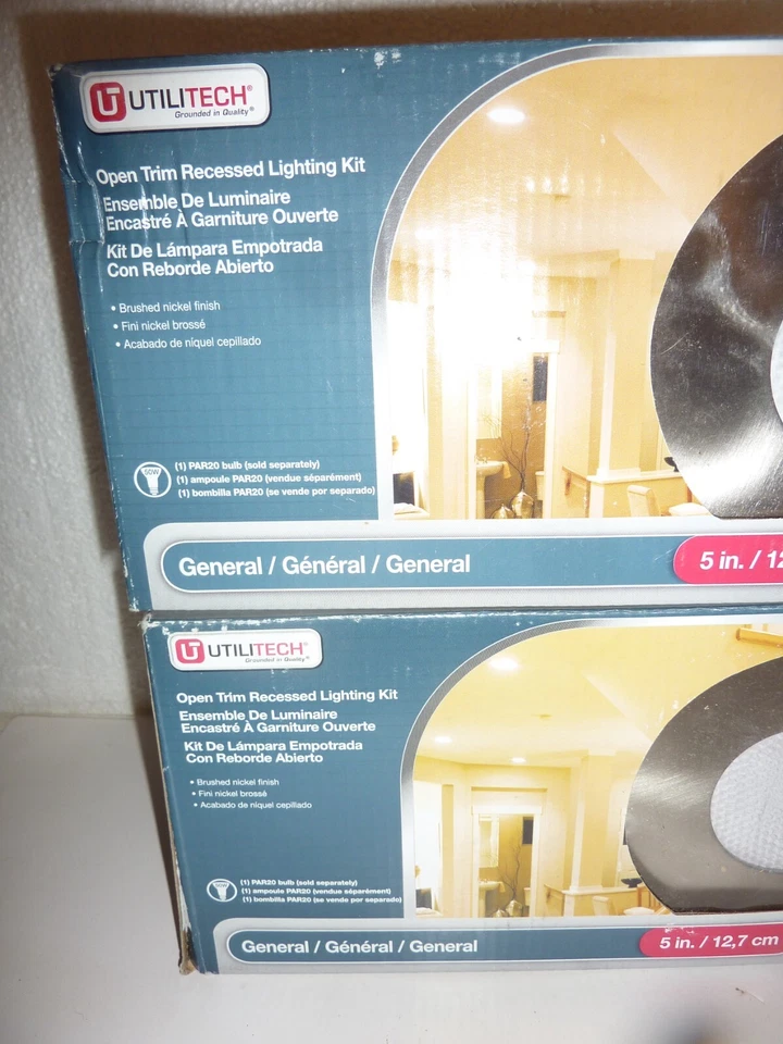 2 NOS UTILITECH 5" Recessed Light Kit Brushed Nickel Finish #0354650 - Image 3 of 3
