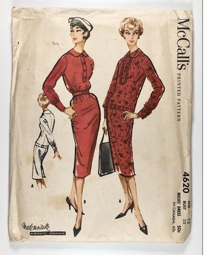 1950's Vintage McCall's Sewing Pattern Misses Dress in Two Versions Bust 32"