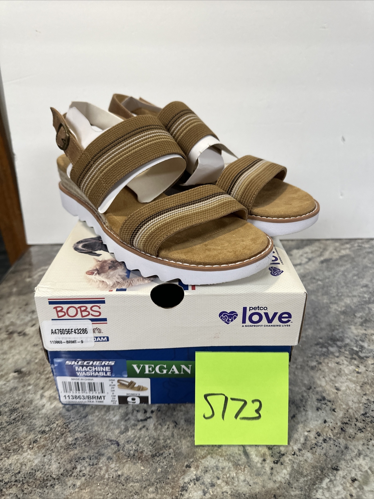 Skechers Bobs Desert Kiss Hi-Tea Time Sling Back Knit Sandal Women 9M Brown  - ADJOVAN.COM