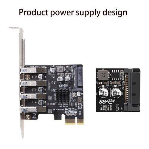 5Gbps Low Profile 4 Ports PCI-E to USB 3.0 HUB Expansion Card Adapter - Picture 6 of 15