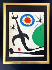 JOAN MIRO  + 1958 BEAUTIFUL SIGNED PRINT + FRAMED + BUY IT NOW!!