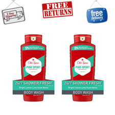 Old Spice High Endurance Body Wash for Men, 3X Clean, Pure Sport, 24 fl oz, 2pk