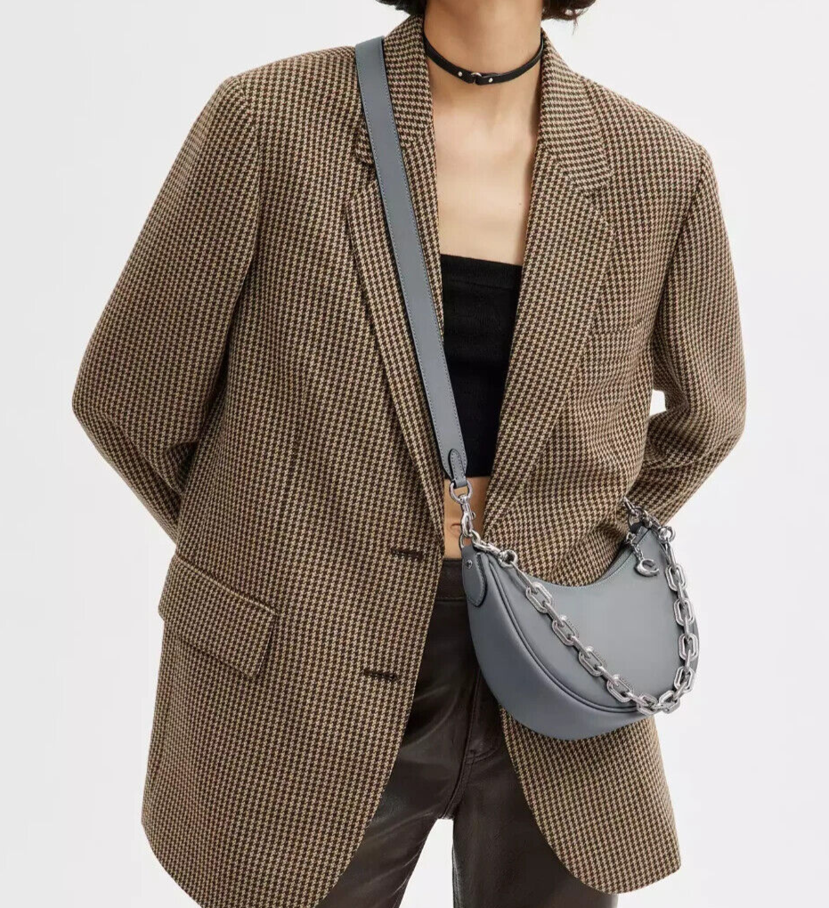 Coach Women's Silver/Grey Blue Mira Shoulder Bag/Crossbody (CM583