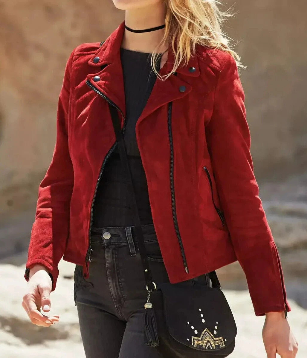 Chaqueta Cuero Mujer Estilo Chamarra Red Biker KL