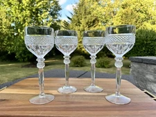 Williamsburg 8" Crystal Wine/water Glass/Goblet By Rickes Crisa W. Germany~4 Pc