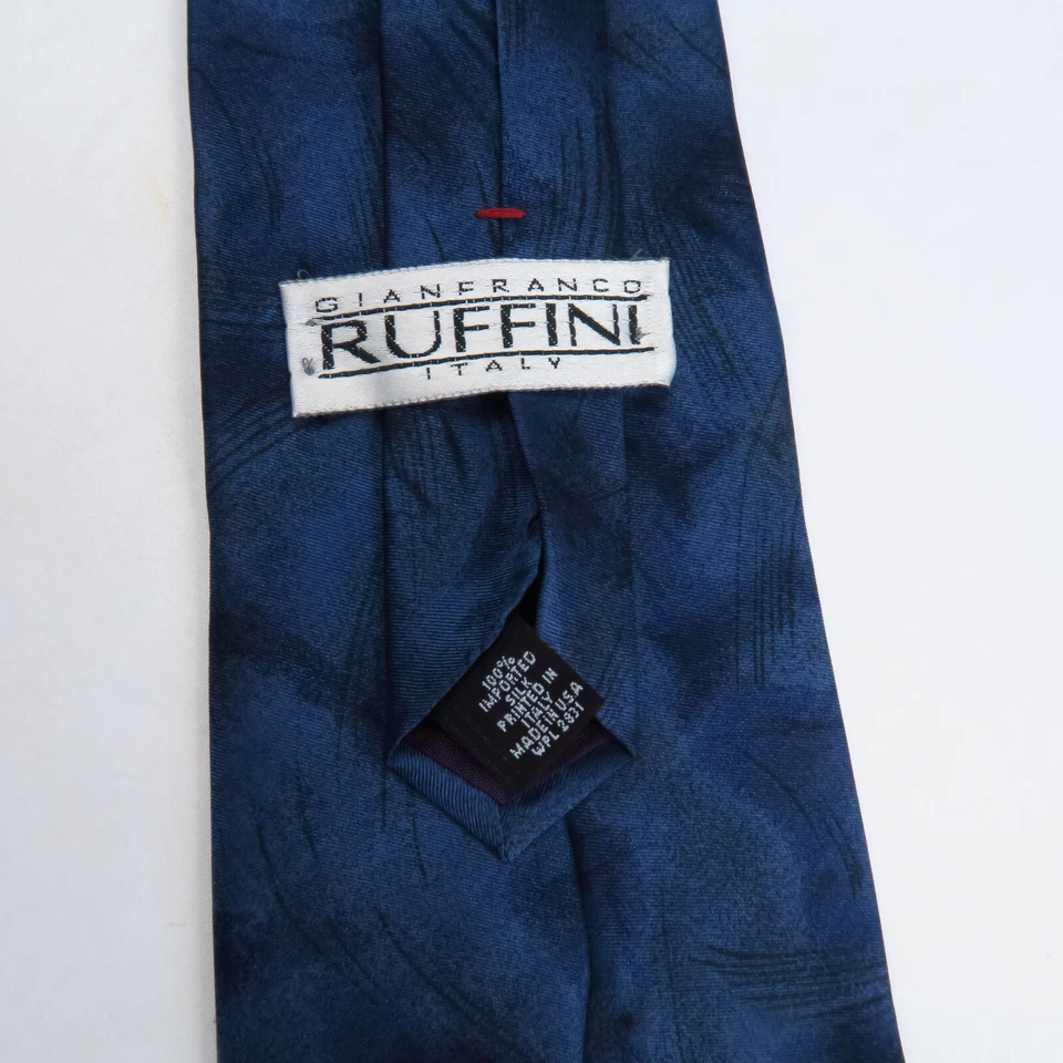 Corbata de cuello Gianfranco Ruffini azul abstracto pinceladas para hombre 57x4 arte moderno Foto 3 de 4