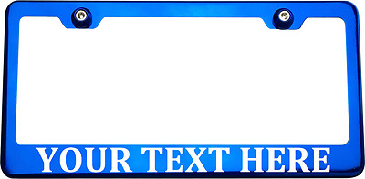 Cambria Font Personalized Custom Laser Engraved Blue License Plate Frame Dodge