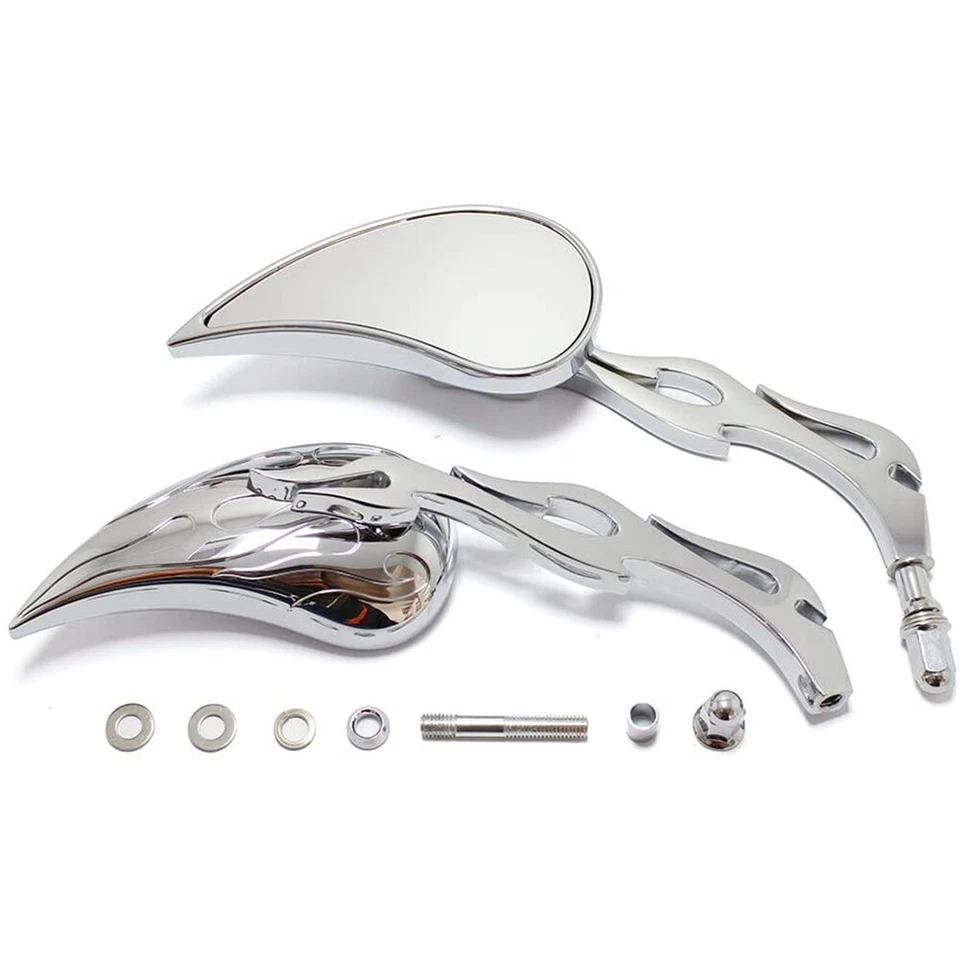 Espejos retrovisores cromados lágrima para motocicleta Harley 883 Ironhorse Slammer EE. UU. Foto 4 de 4