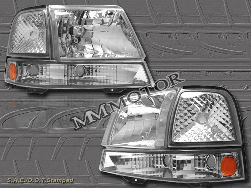 98 99 00 FORD RANGER CLEAR HEADLIGHTS + SIGNAL CORNER LIGHTS CLEAR ...