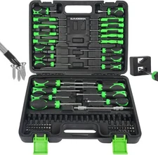 107-Piece Magnetic Screwdrivers Set with Case, Screw Driver Set, Includs Slotted
