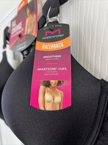 NEU Maidenform One Fab Fit Full Coverage Racerback BH 32D schwarz 07112 - Bild 3 von 5