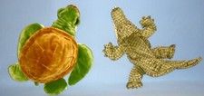 Plush Puppet-Wild Republic Sea Turtle 18"jumbo-Folkmanis Puppet Alligator 18"LOT