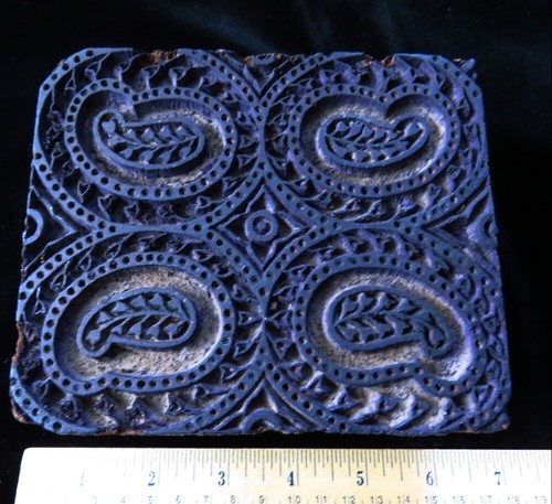 Vintage Hand Carved Wood Printing Block-7" - Picture 4 of 4