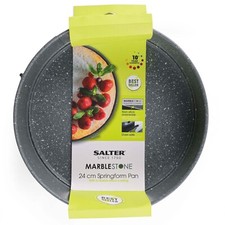 Image of Non-Stick Marblestone Grey Salter Spring Form Cake Tin Round Baking Pan 24cm