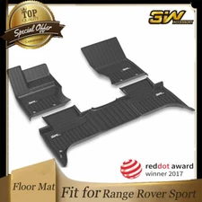 3W TPE Floor Mats Black For Land Rover Range Rover Sport 2014-2022 High Quality 