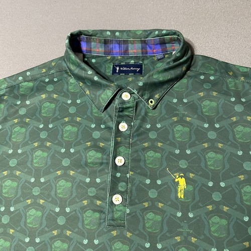 William Murray Golf Polo Shirt Mens Medium Green Whiskey Glass Short Sleeve - Photo 2/8