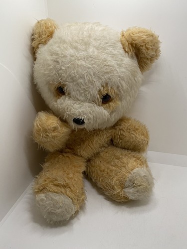 Vintage Dollcraft Teddybär mit orangefarbenen Kunststoffaugen Plüschtier Stofftier - Bild 1 von 5