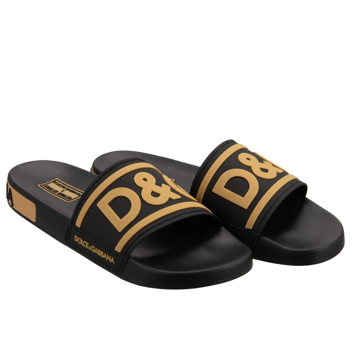 【関税&送料込み】Dolce & Gabbana Dg Logo Slides Sandals DOLCE & GABBANA x DJ KHALED Slides Sandals Shoes D&G Logo