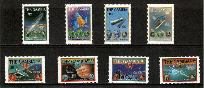 VINTAGE CLASSICS - Gambia 1988 - Space - Set of 8 Stamps - Scott #798-805 - MNH