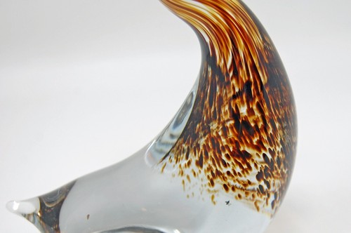 Wedgwood England Art Glass Crystal Duck Bird Figurine Paperweight 6" Vintage - Picture 2 of 7