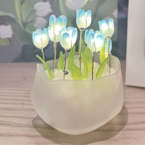 Tulip LED Night Light DIY Atmosphere Lamp Home Battery 5/9floral Creative Sea - Picture 15 of 15
