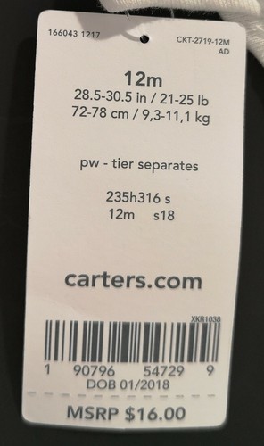 Carter's Ice Cream Flutter-Sleeve Sequin Tee Size:12M Color:White - Picture 2 of 2
