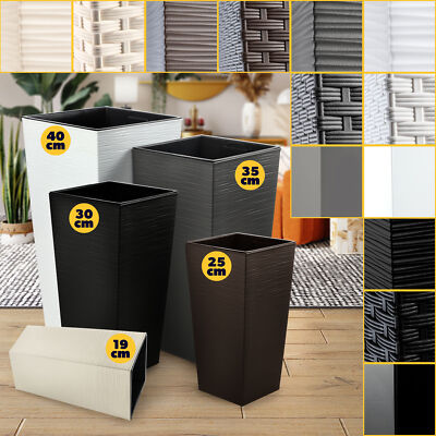 KADAX 3er Set Pflanzkübel Mit Innentopf - Wetterfeste Blumentöpfe Für Drinnen & Draußen In Mokka