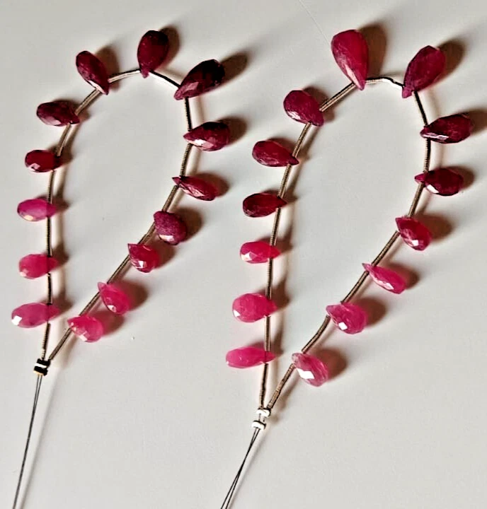 Cuentas sueltas de rubí africano natural de 34 quilates corte fino para joyería 4x7 - 6x11 mm-4" Foto 2 de 3