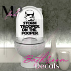 Star Wars Decal Bath Wall Vinyl Sticker Parody Funny STORMTROOPER ON THE POOPER