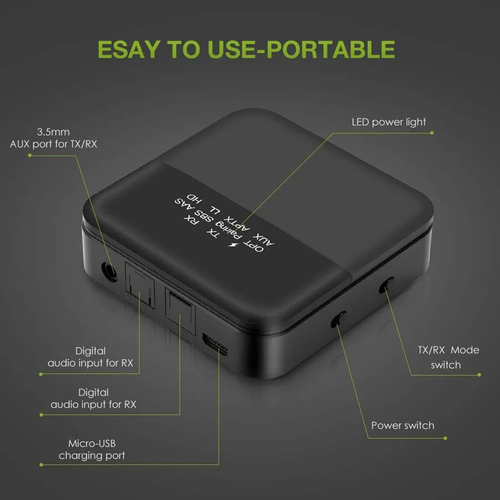 Bluetooth 5.0 Audio Transmitter Receiver Aptx HD LL Low Latency CSR8675 Wireless - 第 6/8 張圖片