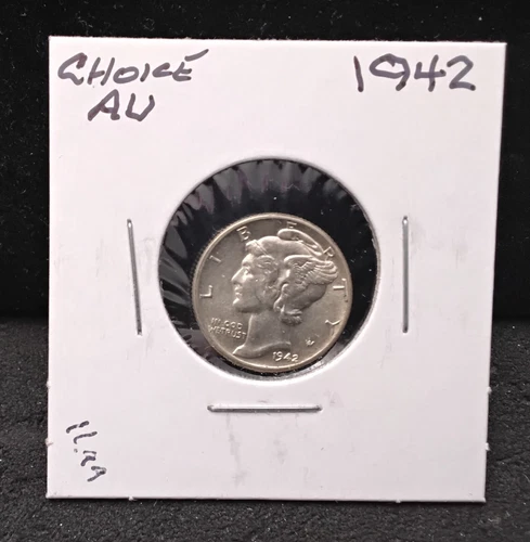 1942 MERCURY SILVER DIME- CHOICE AU - PC39