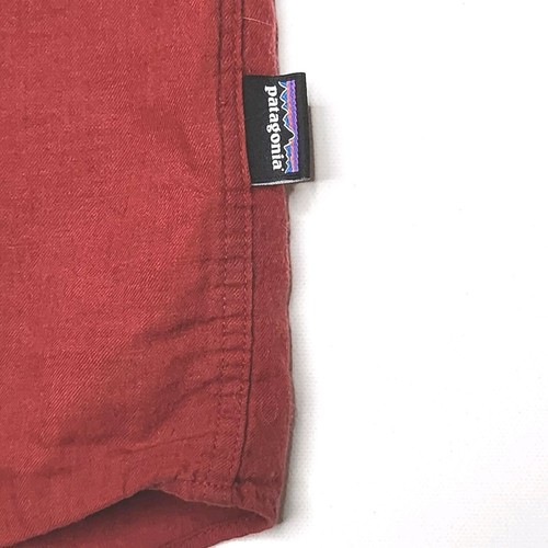 Patagonia Mens M Vjosa River Organic Cotton Red Button Up Shirt Outdoor Casual - Picture 4 of 11
