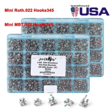 50Sets Dental Orthodontic Mini Brackets MBT/Roth.022 Hooks345 Braces Monoblock