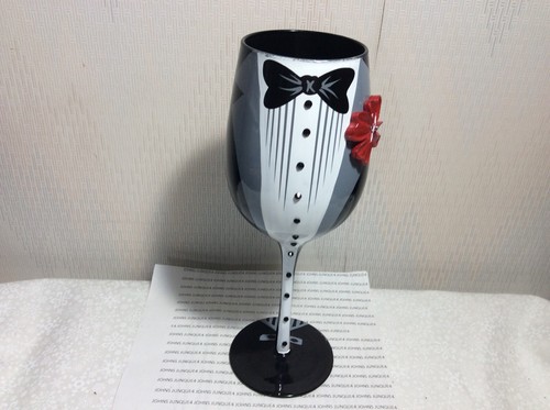 ESTANTE SUPERIOR “ESMOQUIN DE BODA” COPA DE VINO Nuevo en Caja Novio-Best Man-Usher - Imagen 1 de 7