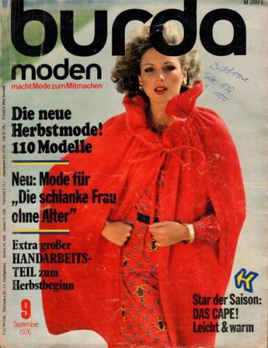 Burda Moden 9/1976 Die neue Herbstmode! 110 Modelle - Afbeelding 1 van 1