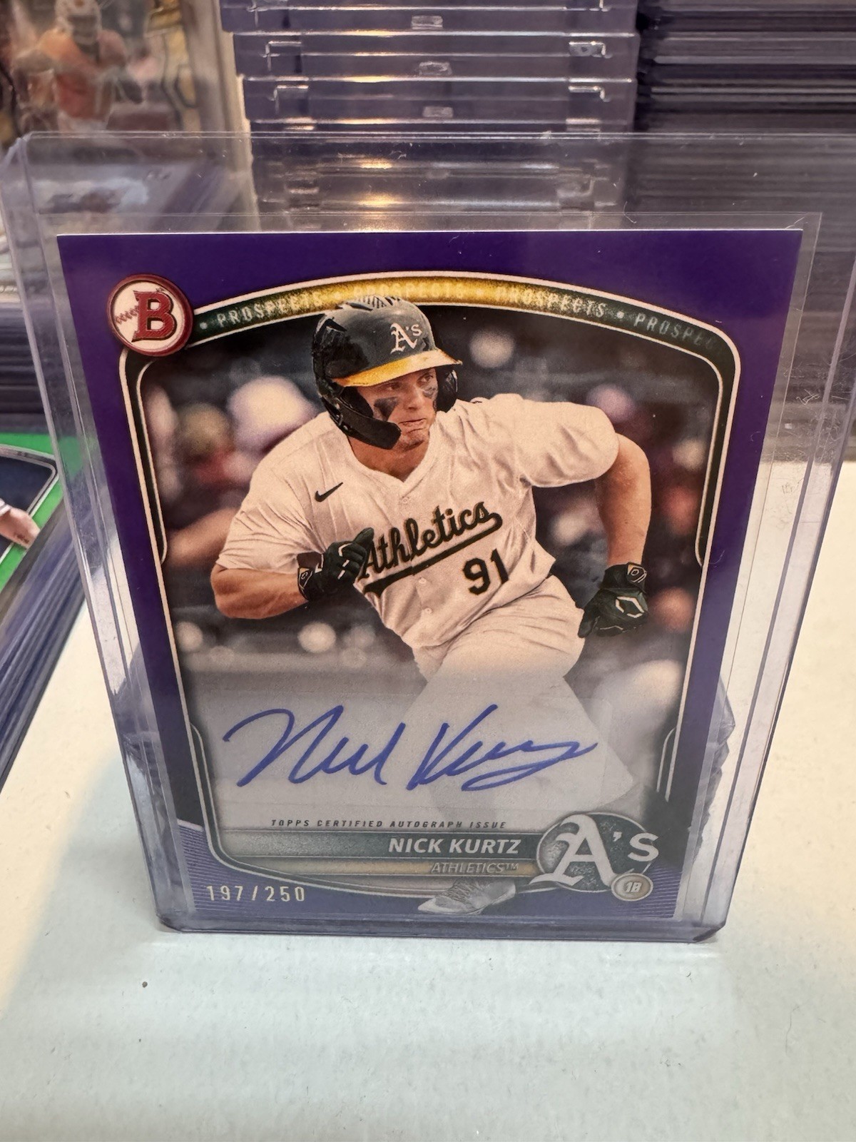 2025 Bowman - Paper Prospect Retail Autographs Nick Kurtz #BPA-NK Purple /250