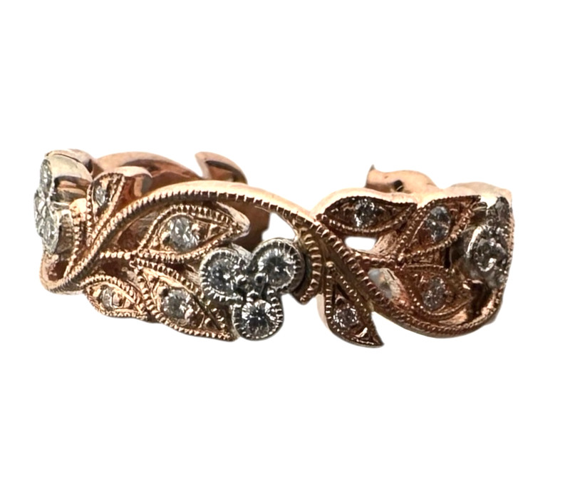 Zeghani Mother Nature Garden Right 5mm Hand Ring  Rose Gold & White Gold 14K 6.5