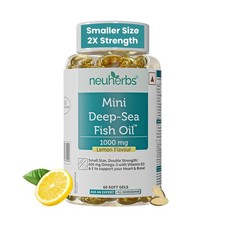 Neuherbs Mini Fish Oil Omega 3  D3  E  Lemon Flavor  60 Softgels