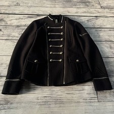 Giacca militare Napoleone nera vintage parata bottoni gotico punk Y2K streetwear