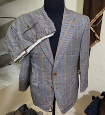 1970s Vintage Superfine pure wool houndstooth 2 button brown suit 40S