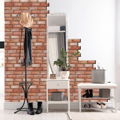3D Stereo Ziegeloptik Wandaufkleber PVC für Küche Bad Dekoration