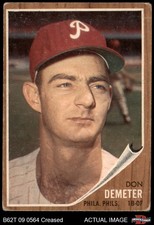 1962 Topps #146 Don Demeter Normal Tint Phillies COMMON VARIATION 1 - POOR