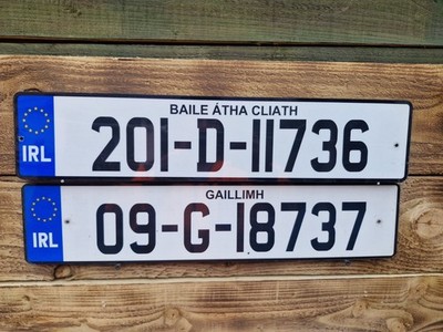 2 authentische irische Nummernschilder - Galway & Dublin - Sammlerstück...