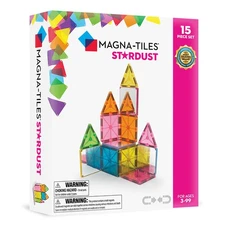 MAGNA-TILES Stardust 15-Piece Magnetic Construction Set, The ORIGINAL Magnetic