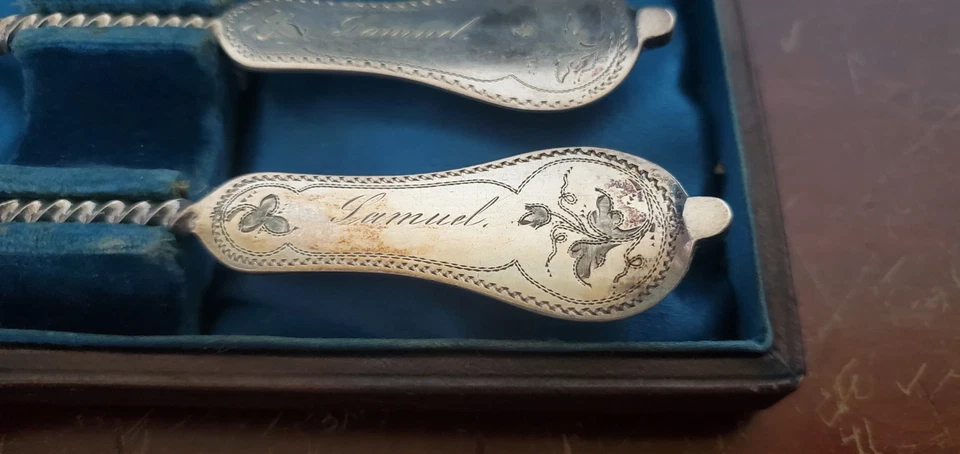 Antiguo juego/caja de cubiertos de plata Duhme & Co Co Co Cincinnati Ohio Silversmith Foto 3 de 4