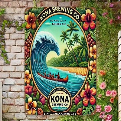 Kona Brewing Co. Big Wave Golden Ale Vintage Tin Metal Signs - Rustproof Metal